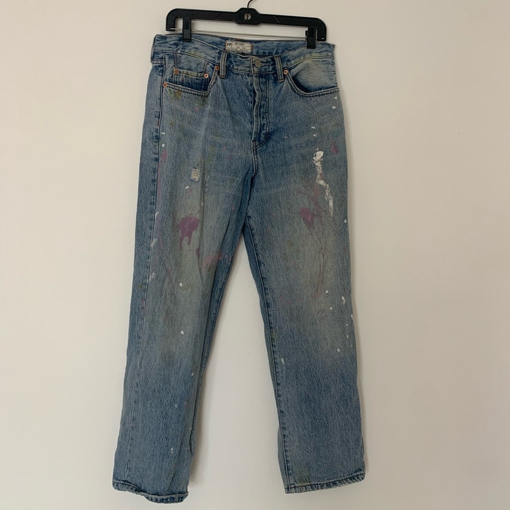 FREE PEOPLE PAINTED JEANS